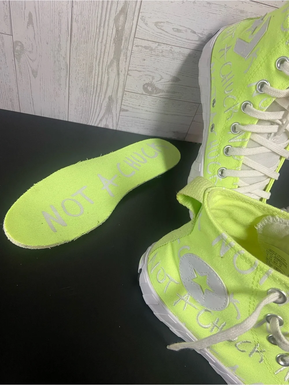 Converse UNT1TL3D Hi “Not A Chuck” Volt Neon Yellow High Top Kids Size 6